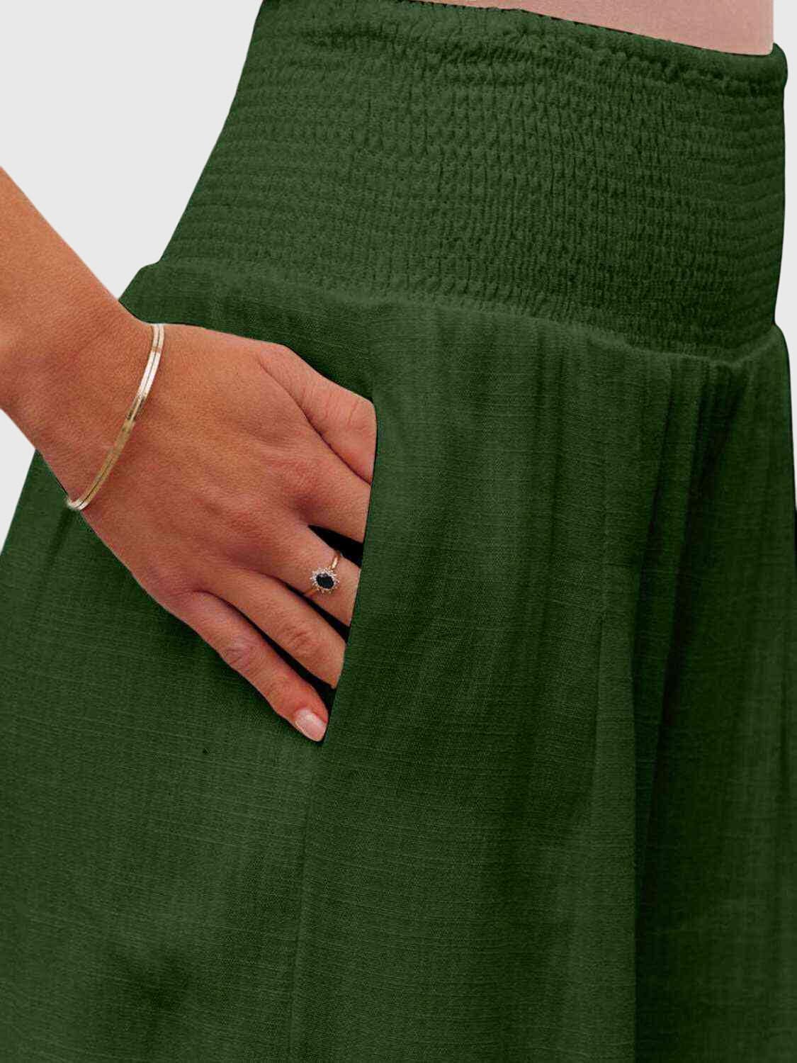 Jane | Full Size Smocked Waist Wide Leg Pants