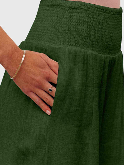 Jane | Full Size Smocked Waist Wide Leg Pants