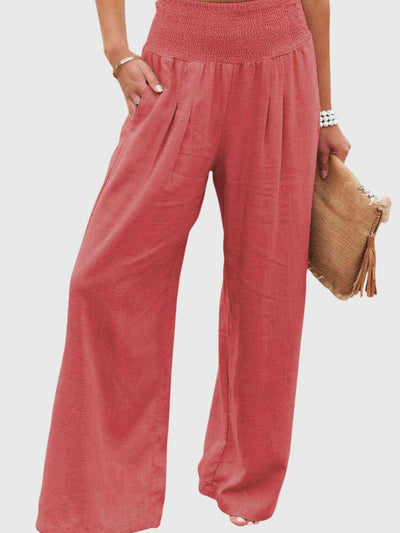 Jane | Full Size Smocked Waist Wide Leg Pants