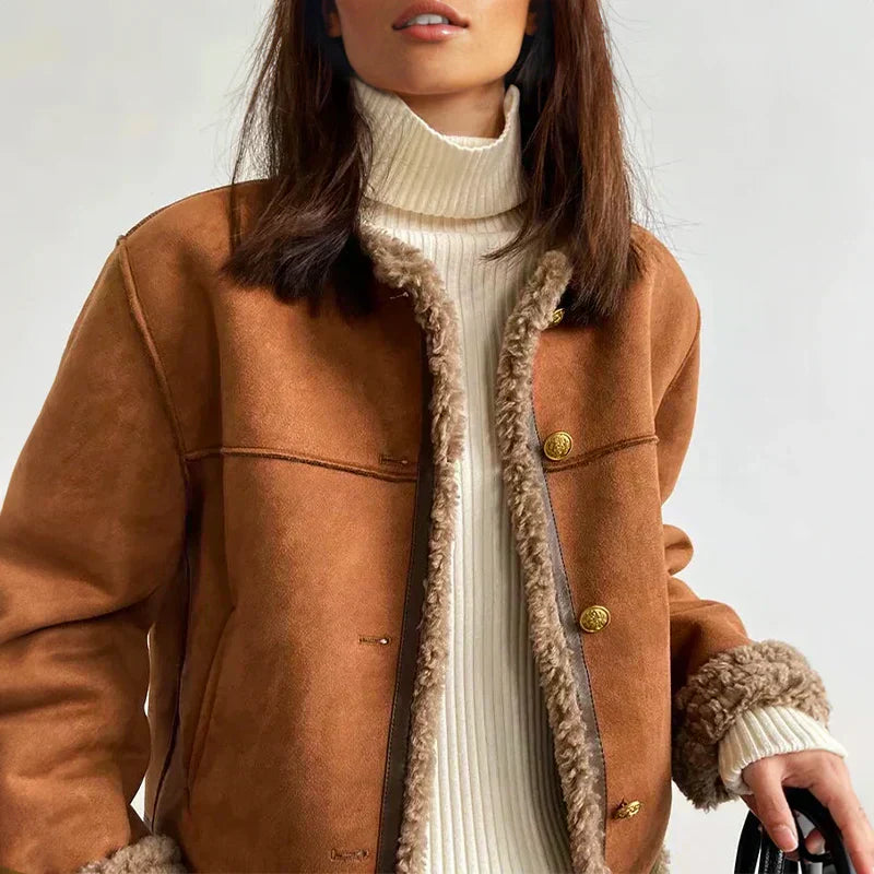 Helsinki | Cozy Shearling Button Jacket