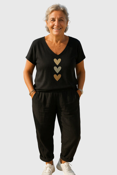 Casual comfortable pants with solid color pocket