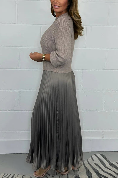 Clara - Chic Pullover and Pleated Skirt Set