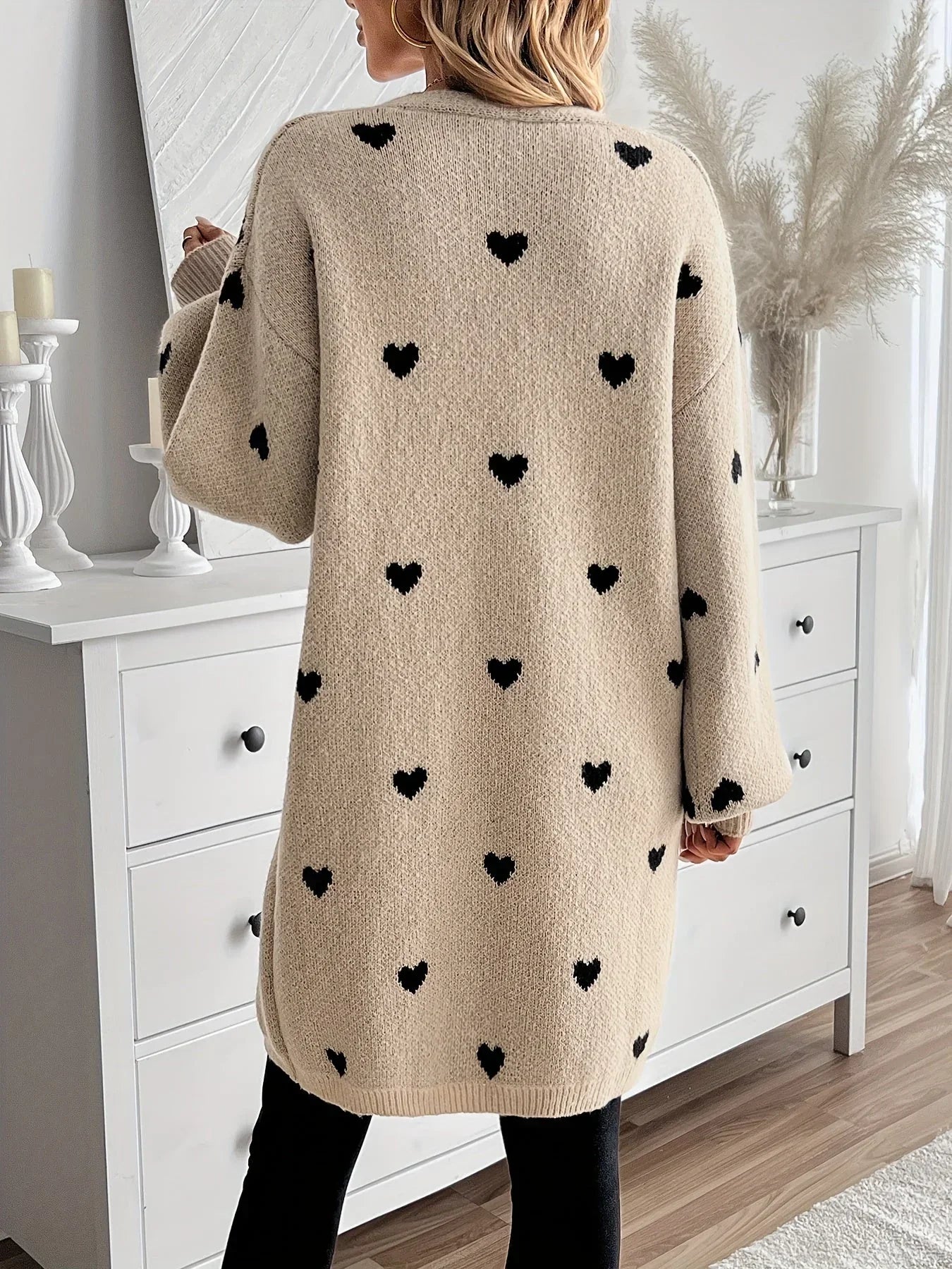 Ria - Heart Print Cardigan