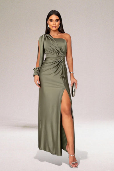 Luna - Single-Shoulder Dress with Elegant Draping